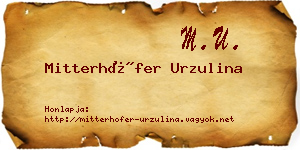 Mitterhöfer Urzulina névjegykártya